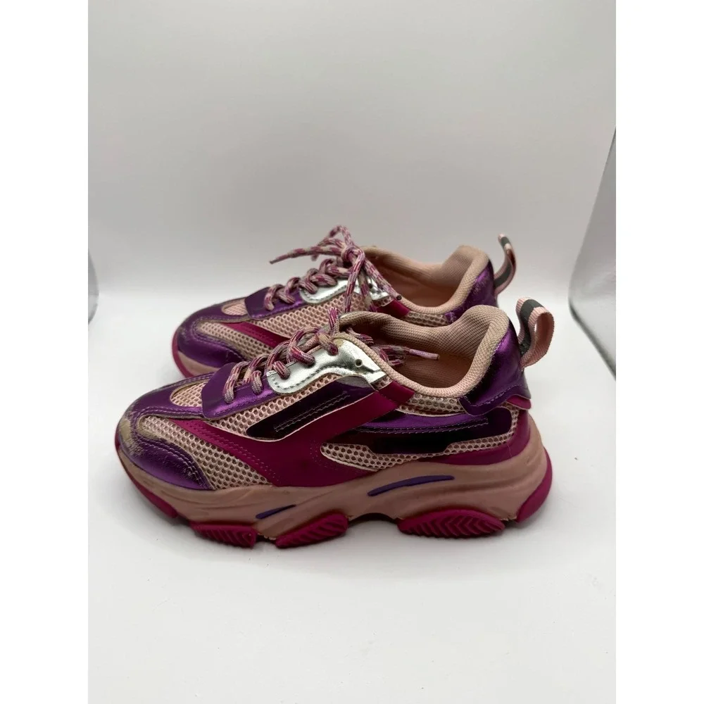 Steve Madden Jpossession JPOS01S7 Girls‎ 13 M Sneaker Pink Low Top Lace Up Shoes
